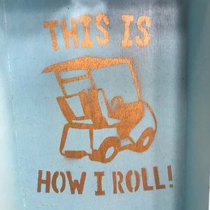Golf - This is how I roll - distressed graffiti Rocker Box Tray 5”x7x2”